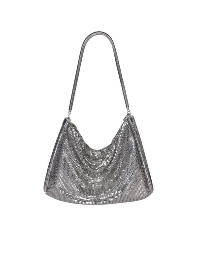 Rabanne Pixel Tube Small Silver Bag In Grey