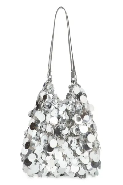 Rabanne Sparkles Tote Bag In Argento