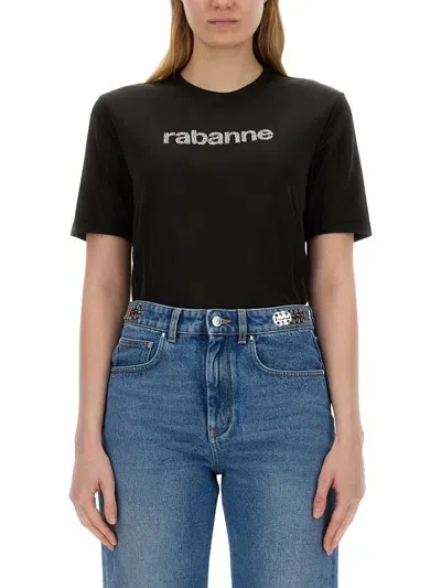 Rabanne T-shirt With Logo In Black