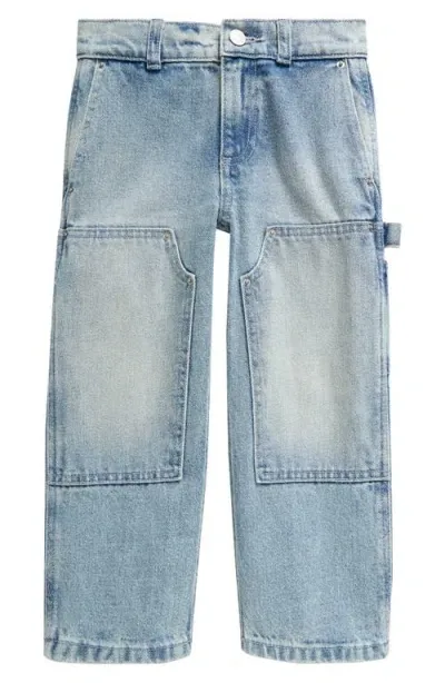 Pacsun Kids' Hunter Baggy Double Knee Cargo Jeans In Light Indigo