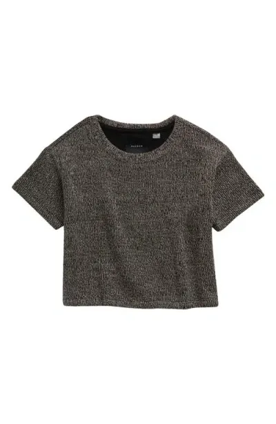 Pacsun Kids' Textured Boxy Knit T-shirt In Black Heather