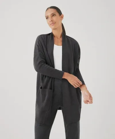 Pact Organic Cotton Airplane Cardigan In Charcoal Heather