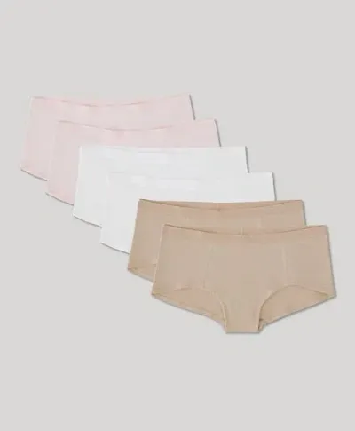 Pact Organic Everyday Boy Short 6-pack In Neutrals