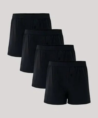 Pact Organic Everyday Knit Boxer 4-pack In Black