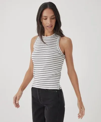 Pact Organic Favorite Rib Racerback Tank In Chic Stripe