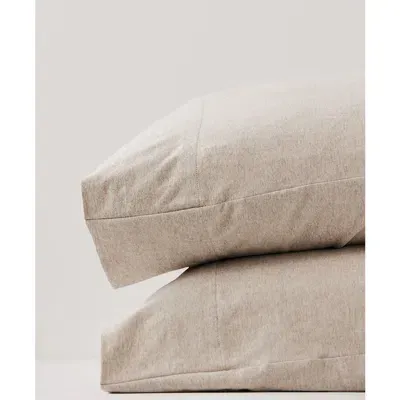 Pact Organic Favorite Tee Jersey Pillowcase 2-pack In Wheat Heather