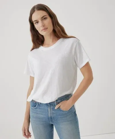 Pact Organic Featherweight Slub Oversized Tee In White