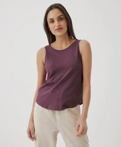 Pact Organic Featherweight Slub Reversible Tank In Maroon