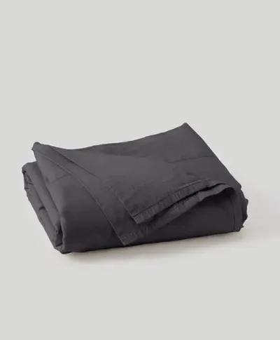 Pact Organic Room Service Sateen Flat Sheet In Charcoal