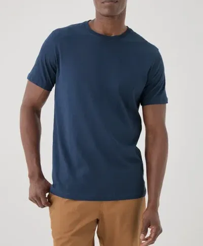 Pact Organic Softspun Crew Neck Tee In French Navy