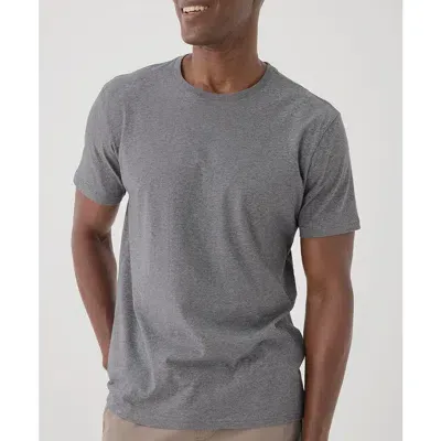 Pact Organic Softspun Crew Neck Tee In Medium Grey Heather