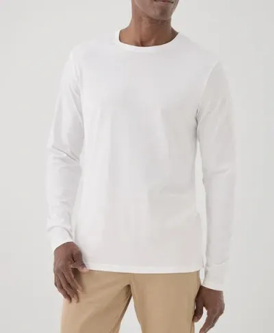 Pact Organic Softspun Long Sleeve Tee In White