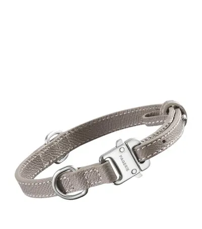 Pagerie Medium Leather The Clyde Collar In Gray