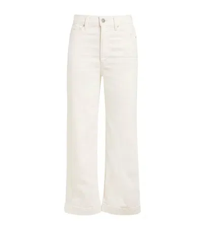 Paige Anessa Cropped Wide-leg Jeans In Ivory