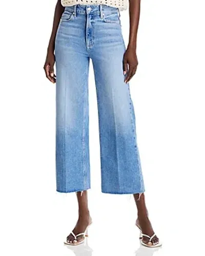 Paige Anessa Raw Hem High Rise Ankle Wide Leg Jeans In Viva