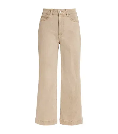 Paige Anessa Wide-leg Jeans In Beige