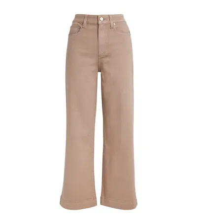 Paige Anessa Wide-leg Jeans In Beige