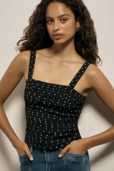 Paige Bergamot Polka Dot Camisole In Black