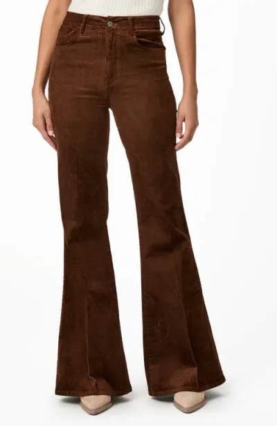 Paige Charlie Corduroy Flare Pants In Maple Brown