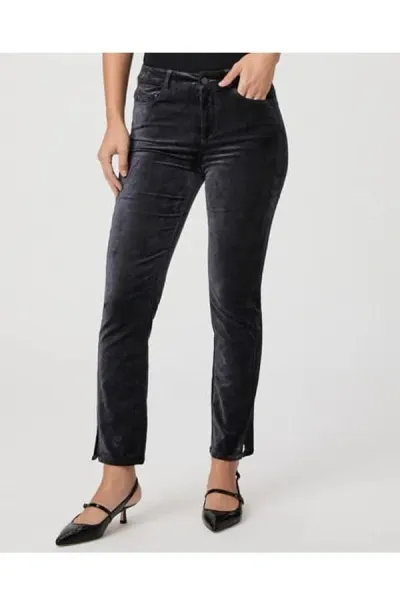 Paige Cindy Slit Hem Jeans In Calico Blue