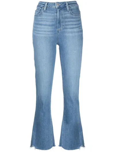 Paige Cropped Flared Jeans In Lavado Claro