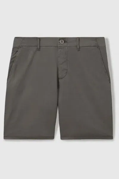 Paige Cotton Blend Chino Shorts In Slate