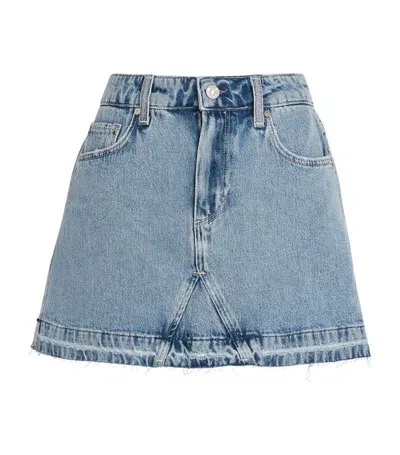 Paige Distressed Jessie Mini Skirt In Blue