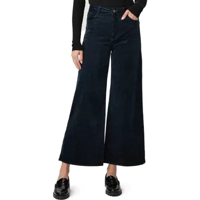 Paige Harper High Waist Ankle Wide Leg Corduroy Pants In Deep Navy