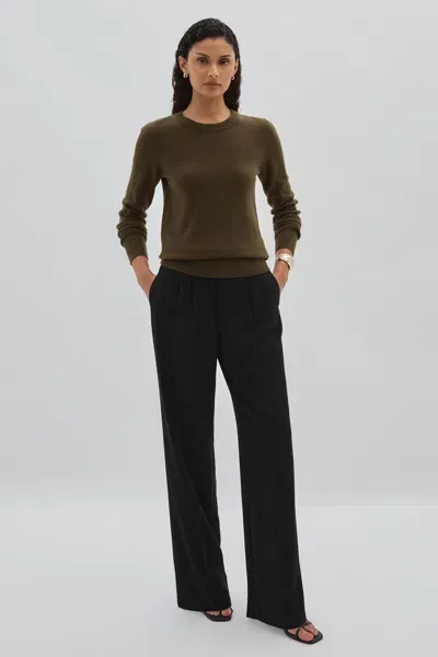 Paige High-rise Twill Trousers In Black