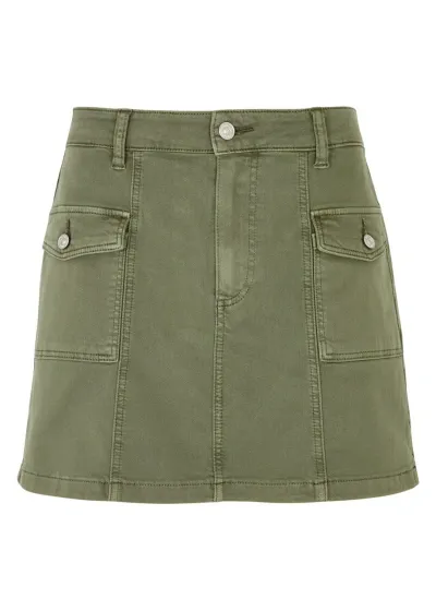 Paige Jessie Stretch-denim Mini Cargo Skirt In Multi