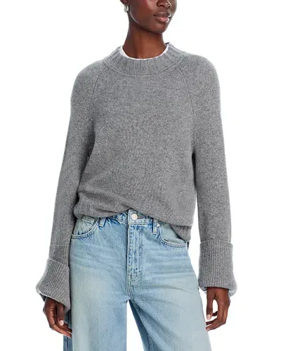 Paige Laurel Cashmere Crewneck Sweater In Cloudy Heather Grey