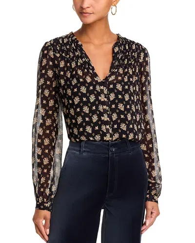 Paige Monika Silk Blouse In Black Multi