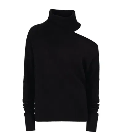 Paige Raundi Open-shoulder Sweater In Black