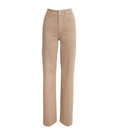 Paige Sasha High-waist Straight Jeans In Beige