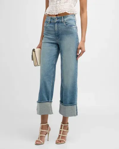 Paige Sasha Wide Cuff Ankle Jeans In Storybook Distressed