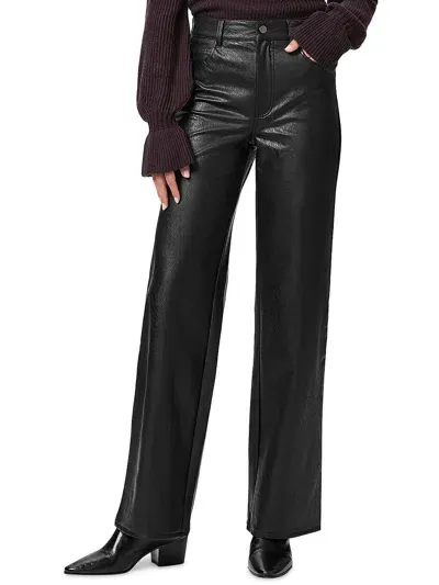 Paige Sasha Straight Faux-leather Pants In Black