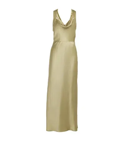 Paige Silk-blend Marcel Maxi Dress In Green