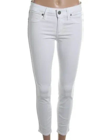 Paige Skyline Ankle Peg Skinny Jeans In White