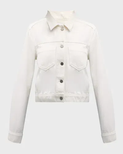 Paige Vivienne Denim Patch Pocket Jacket In True Ecru