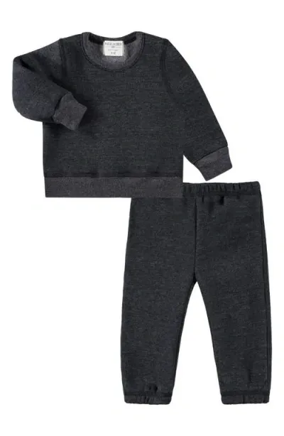 Paigelauren Babies'  Fleece Lounge Sweatshirt & Joggers Set In Black