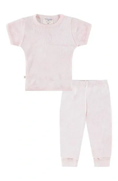 Paigelauren Unisex Ribbed Tee & Pants Set - Baby In Pink