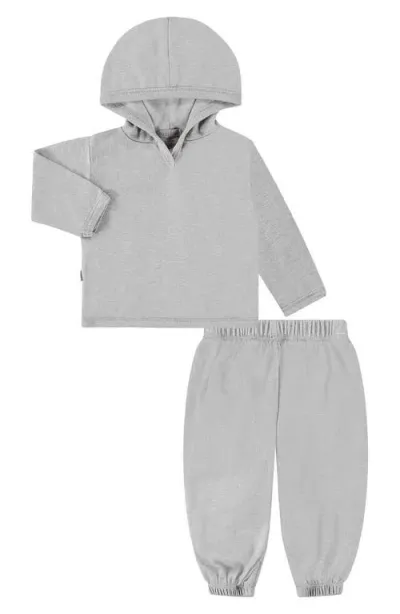 Paigelauren Babies'  Overdye Hoodie & Pants Set In Gray