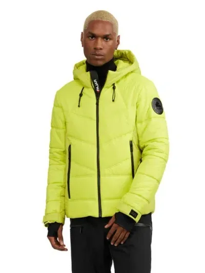 Pajar Thebe Mixed Media Ski Jacket With Fixed Hood In Neo Green