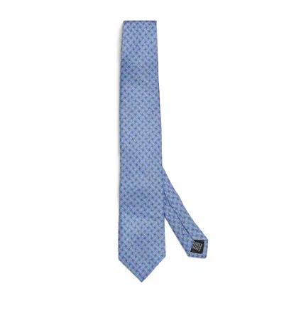 Pal Zileri Silk Micro Chain Circle Tie In Blue