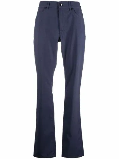 Pal Zileri Straight-leg Wool Trousers In 蓝色