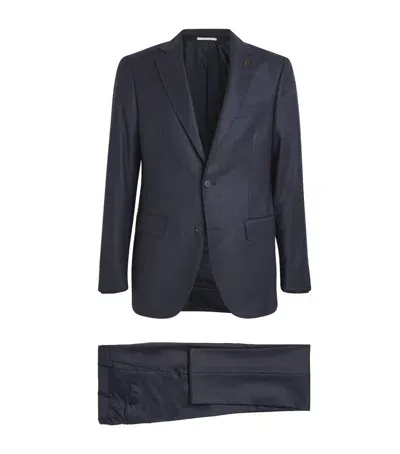 Pal Zileri Wool-blend Check 2-piece Suit In Navy