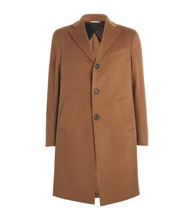 Pal Zileri Wool Overcoat In Brown