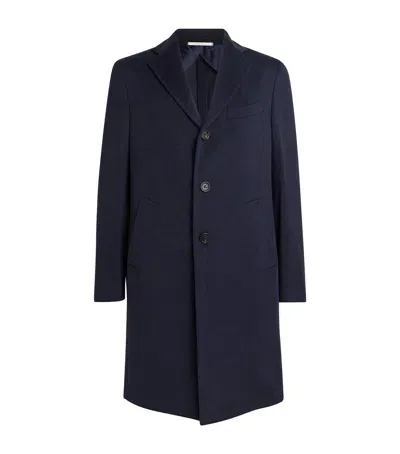 Pal Zileri Wool Overcoat In Navy