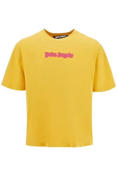 Palm Angels Ato "newborn Logo Boxy In Yellow