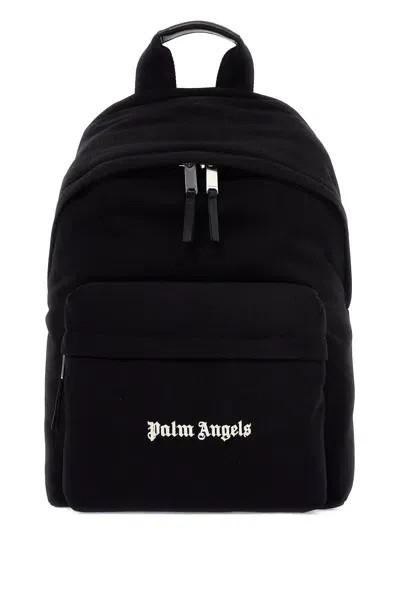 Palm Angels Backpack With Logo Men In Black/white (black)